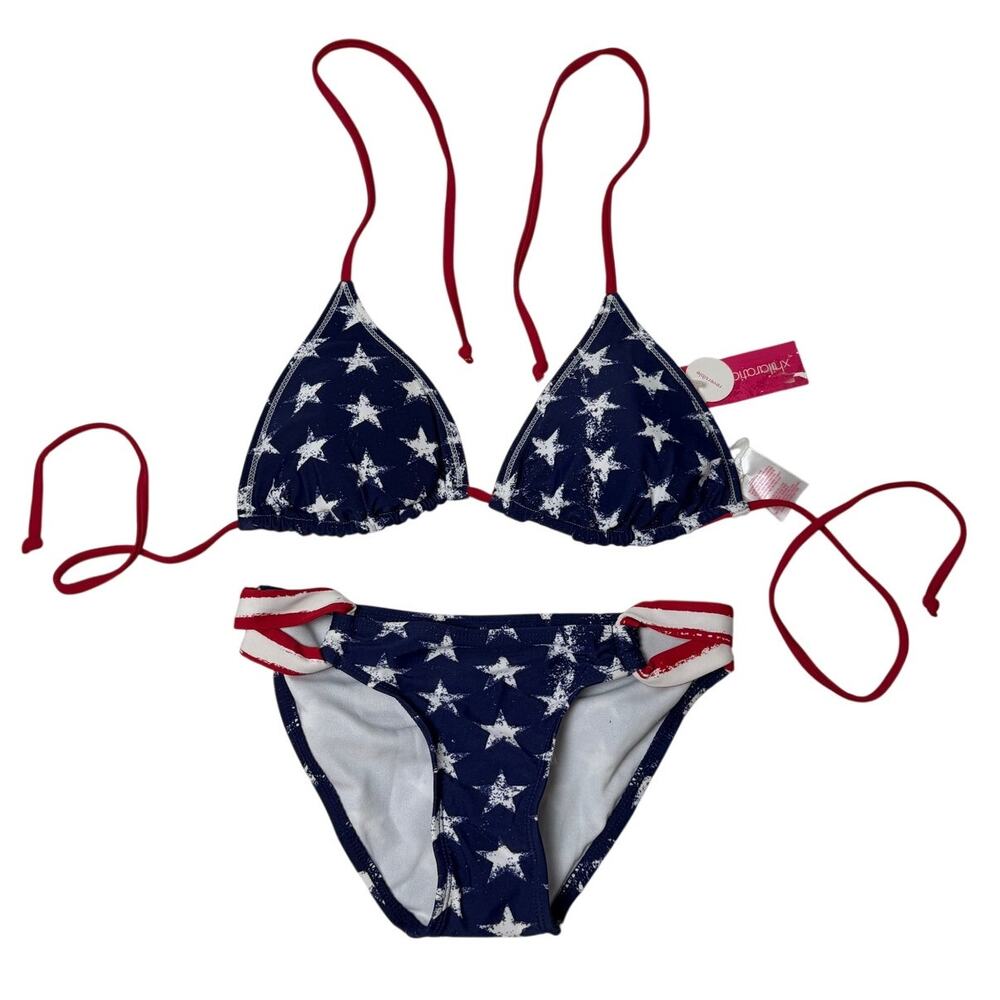 Xhilaration Stars and Stripes 2 Piece Reversable Swimsuit (See Description)NEW